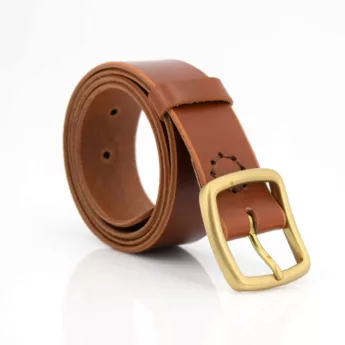 Ceinture marron clair en cuir "Brice" - couleur Miel