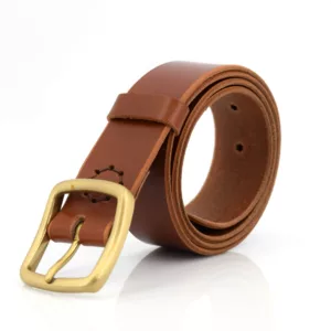 Ceinture marron clair en cuir "Brice" - couleur Miel