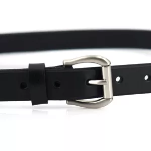 Ceinture fine pour femme, en cuir noir "Alba"- larg. 2,5 cm