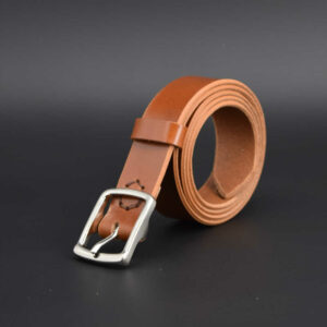 Ceinture fine en cuir marron clair "Ryan" - 3 cm, couleur miel