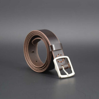 Ceinture en cuir marron chocolat "Claude"
