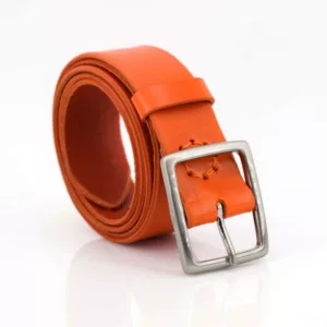 Ceinture en cuir orange "Johanna" - larg. 3,5 cm