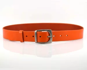 Ceinture en cuir orange "Ruby" - larg. 3,5 cm