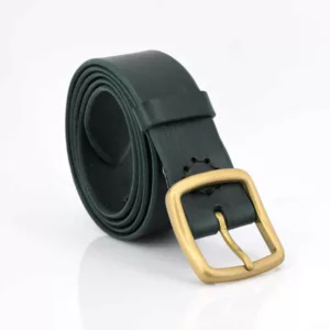 Ceinture verte en cuir "Clovis" - largeur médium