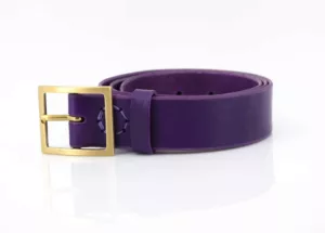 Ceinture en cuir violet "Aurèle" - larg. 3,5 cm