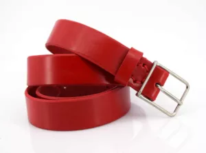 Ceinture en cuir rouge "Paco" - 3 cm de large