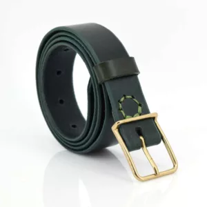 Ceinture verte en cuir "Valentine" - Larg. 3 cm