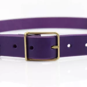 Ceinture fine violette en cuir "Tobias" - larg. 3 cm