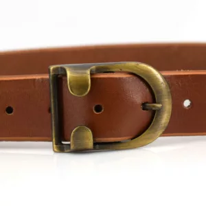 Ceinture en cuir marron clair "Petite Oreille" - 3 cm, couleur miel