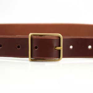 Ceinture en cuir marron fauve "Claudy" - larg. 3 cm