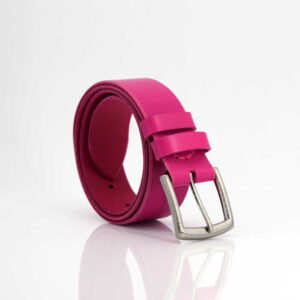 Ceinture rose en cuir "Madeline" - larg. 3,5 cm