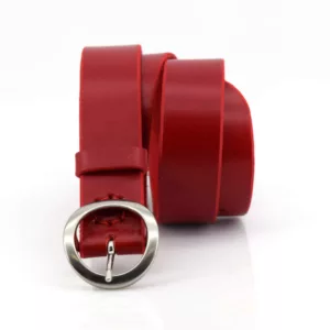 Ceinture rouge en cuir "Ségolène"