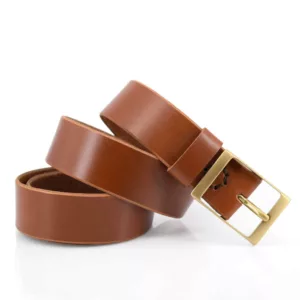 Ceinturon en cuir marron clair "Miel" - Boucle "Jess"