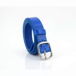 Ceinture fine en cuir bleu clair "Riley" - Larg. 2,5 cm