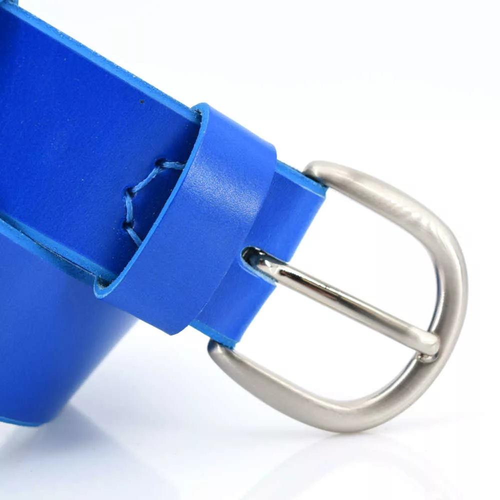 Ceinture large - Ceinturon cuir bleu "Bénédicte"