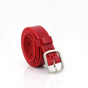 Ceinture fine en cuir rouge "Rosetta" - larg. 2,5 cm