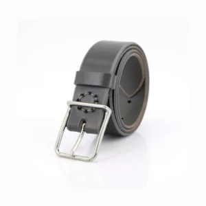 Ceinture grise en cuir "Jacques" - larg. 3,5 cm