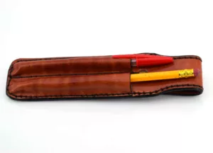 Porte stylos en cuir à mettre à la ceinture - cuir marron