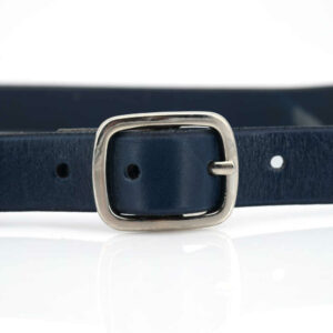 Ceinture fine, pour femme, en cuir bleu marine "Billy" - 2,5 cm