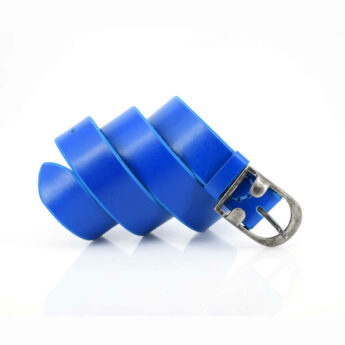 Ceinture en cuir bleu clair "Oreille" - larg. 3,5 cm