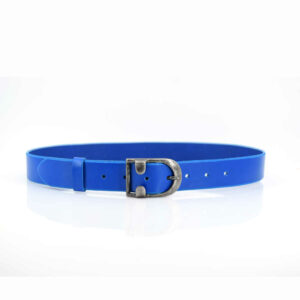 Ceinture en cuir bleu clair "Oreille" - larg. 3,5 cm