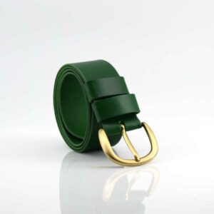 Ceinture large en cuir vert sapin "Adrian"