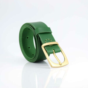 Ceinture en cuir vert sapin avec boucle "Jessie" - larg. 3,5 cm