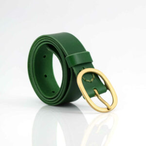 Ceinture verte en cuir "Andréa" - vert sapin, larg. 3 cm