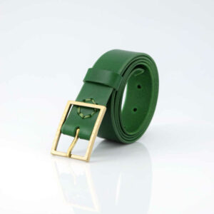 Ceinture fine en cuir vert sapin "Andy" - larg. 3 cm