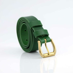 Ceinture fine pour femme, en cuir vert sapin "Jasmine" - larg. 2,5 cm