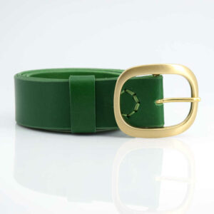 Ceinture large en cuir vert sapin "Gwen"