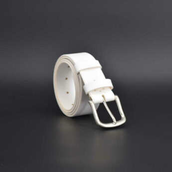 Ceinture blanche pour femme en cuir "Lilia" - larg. 3,5 cm