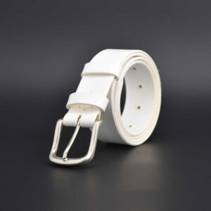 Ceinture blanche pour femme en cuir "Lilia" - larg. 3,5 cm