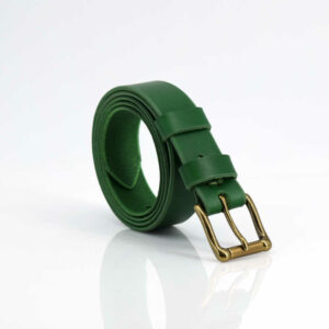 Ceinture fine pour femme, en cuir vert sapin "Joy" - larg. 2,5 cm
