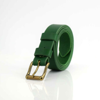 Ceinture fine pour femme, en cuir vert sapin "Joy" - larg. 2,5 cm