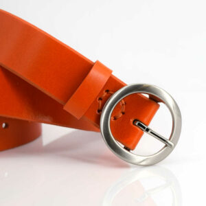 Ceinture en cuir orange "Ella" - larg. 3,5 cm