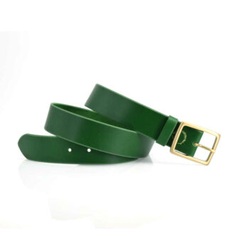 Ceinture verte en cuir avec boucle "Malia" - larg. 3,5 cm
