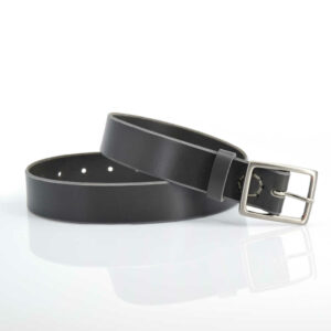 Ceinture en cuir gris "Angus" - larg. 3,5 cm
