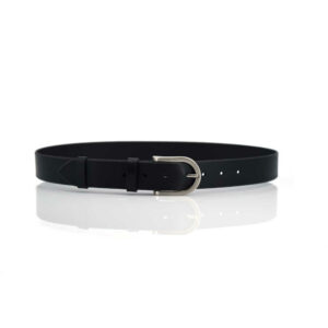 Ceinture en cuir noir "Nathan" - larg. 3,5 cm