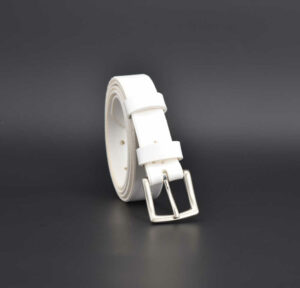 Ceinture fine en cuir blanc "Wendy" - Larg. 2,5 cm