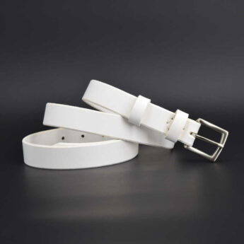 Ceinture fine en cuir blanc "Wendy" - Larg. 2,5 cm