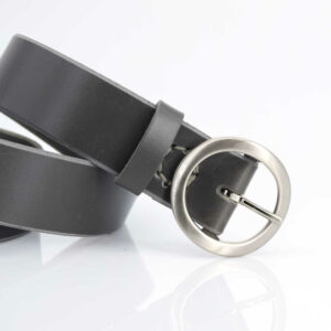 Ceinture grise en cuir "Marvin" - larg. 3,5 cm