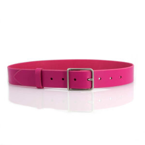Ceinture rose en cuir "Clémentine" - larg. 3,5 cm