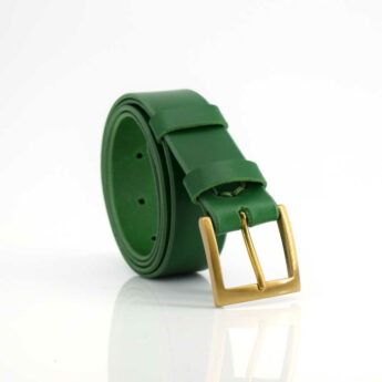 Ceinture verte en cuir avec boucle "Esther" - larg. 3,5 cm