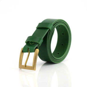 Ceinture verte en cuir avec boucle "Esther" - larg. 3,5 cm