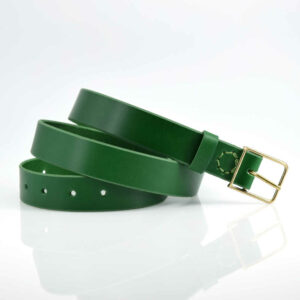 Ceinture en cuir vert sapin avec boucle "Sydney" - larg. 3,5 cm