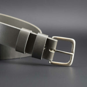 Ceinturon gris en cuir pleine fleur "Edgar"