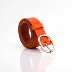 Ceinture orange en cuir 3 cm "Cassie"