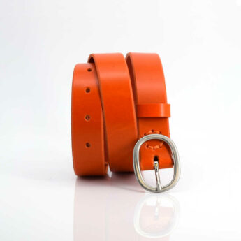 Ceinture orange en cuir 3 cm "Cassie"