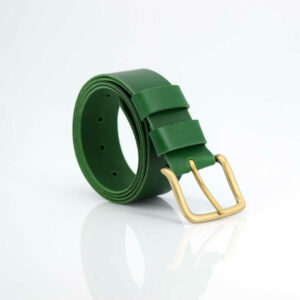 Ceinture large en cuir vert sapin "Achille"